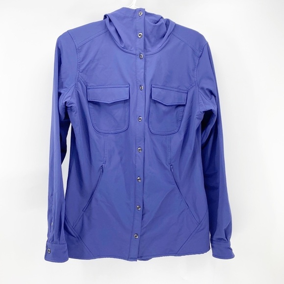 Duluth Trading Flexpedition Shacket Hooded Purple Outdoor hiking camping - Picture 11 of 11